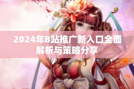 2024年B站推广新入口全面解析与策略分享