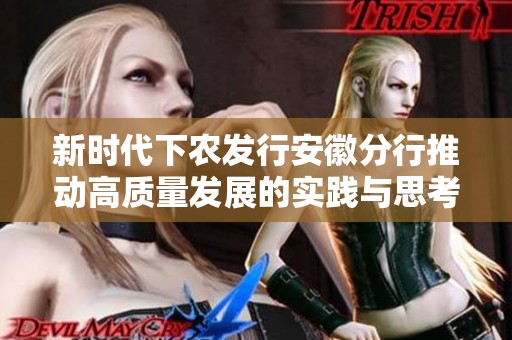 新时代下农发行安徽分行推动高质量发展的实践与思考