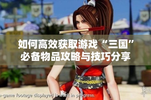 如何高效获取游戏“三国”必备物品攻略与技巧分享