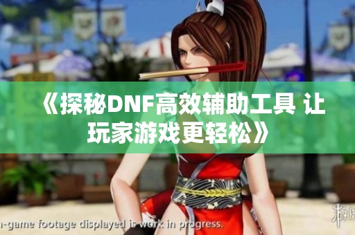 《探秘DNF高效辅助工具 让玩家游戏更轻松》
