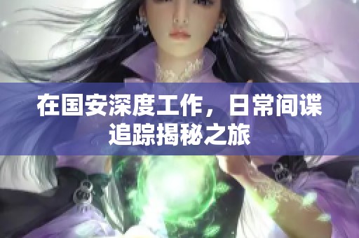 在国安深度工作，日常间谍追踪揭秘之旅