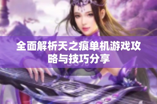 全面解析天之痕单机游戏攻略与技巧分享