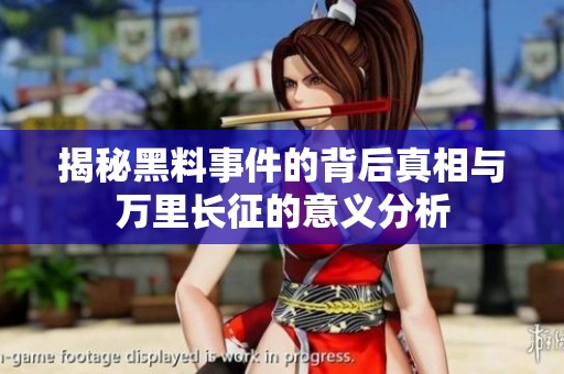 揭秘黑料事件的背后真相与万里长征的意义分析