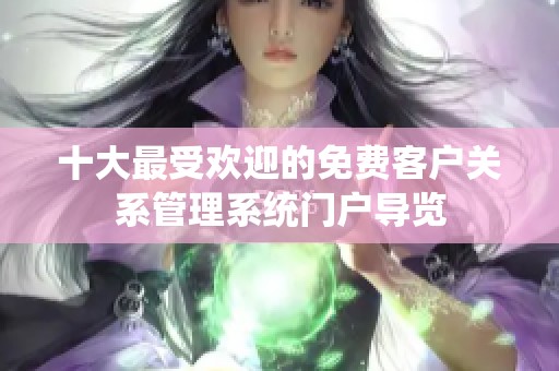 十大最受欢迎的免费客户关系管理系统门户导览