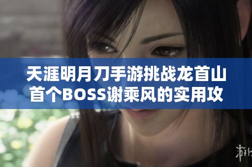 天涯明月刀手游挑战龙首山首个BOSS谢乘风的实用攻略技巧