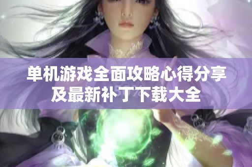 单机游戏全面攻略心得分享及最新补丁下载大全