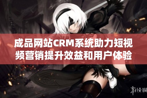 成品网站CRM系统助力短视频营销提升效益和用户体验