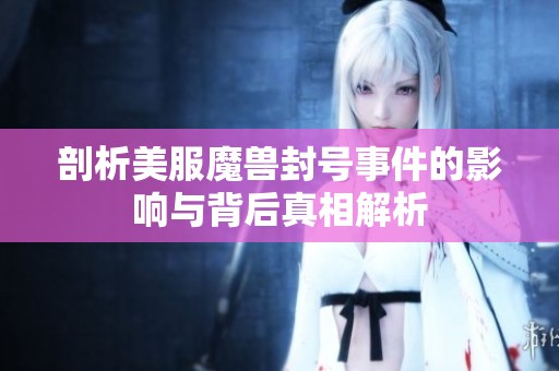 剖析美服魔兽封号事件的影响与背后真相解析