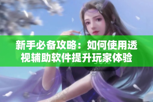 新手必备攻略：如何使用透视辅助软件提升玩家体验