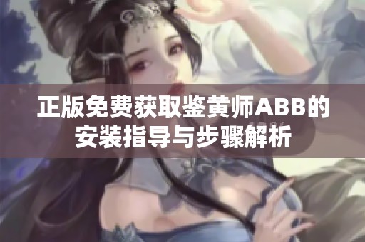 正版免费获取鉴黄师ABB的安装指导与步骤解析