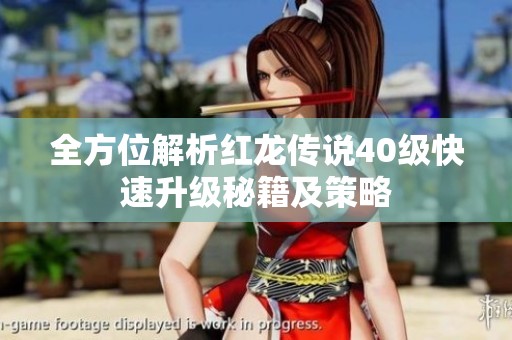 全方位解析红龙传说40级快速升级秘籍及策略