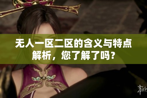 无人一区二区的含义与特点解析，您了解了吗？