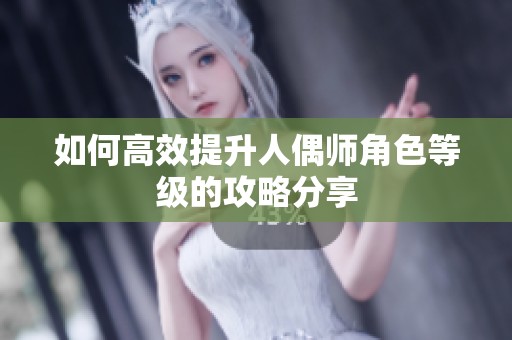 如何高效提升人偶师角色等级的攻略分享