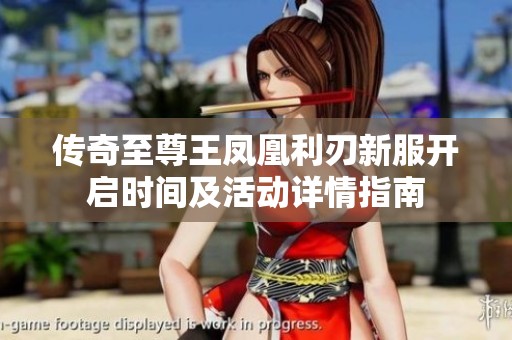 传奇至尊王凤凰利刃新服开启时间及活动详情指南