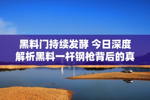 黑料门持续发酵 今日深度解析黑料一杆钢枪背后的真相