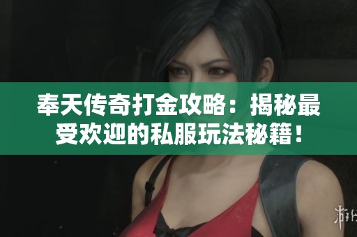 奉天传奇打金攻略：揭秘最受欢迎的私服玩法秘籍！