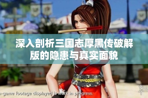 深入剖析三国志厚黑传破解版的隐患与真实面貌