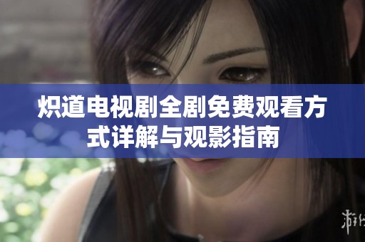 炽道电视剧全剧免费观看方式详解与观影指南
