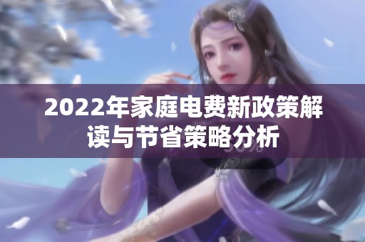 2022年家庭电费新政策解读与节省策略分析