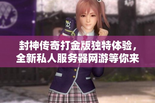 封神传奇打金版独特体验，全新私人服务器网游等你来挑战！