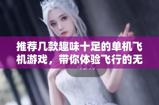 推荐几款趣味十足的单机飞机游戏，带你体验飞行的无限乐趣与挑战