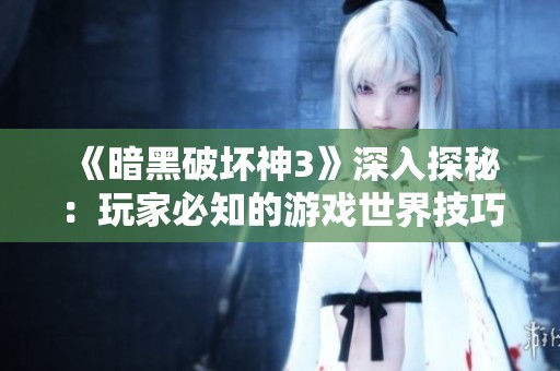 《暗黑破坏神3》深入探秘：玩家必知的游戏世界技巧与常识指南