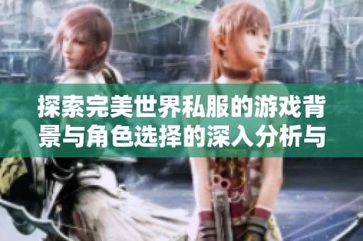 探索完美世界私服的游戏背景与角色选择的深入分析与解析