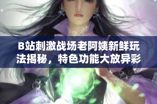 B站刺激战场老阿姨新鲜玩法揭秘，特色功能大放异彩！