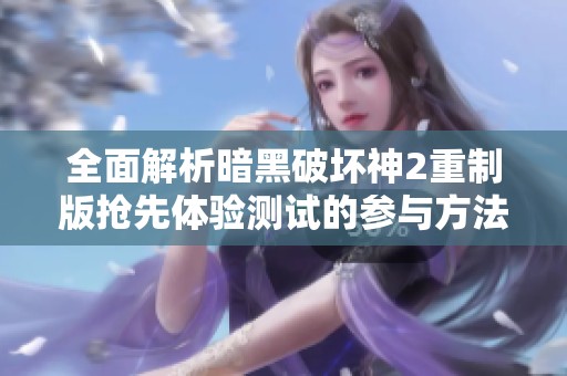 全面解析暗黑破坏神2重制版抢先体验测试的参与方法与技巧攻略