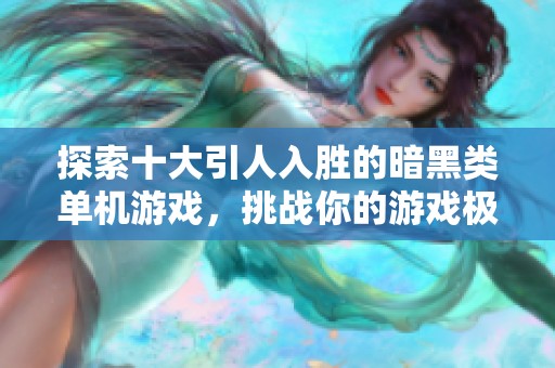 探索十大引人入胜的暗黑类单机游戏，挑战你的游戏极限