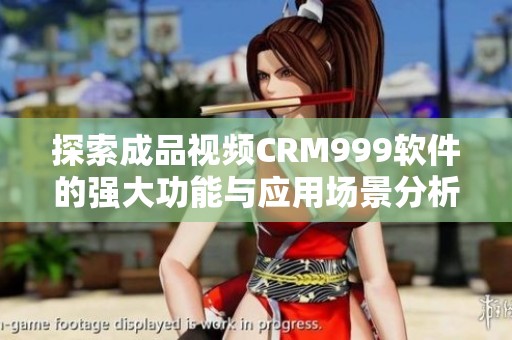 探索成品视频CRM999软件的强大功能与应用场景分析