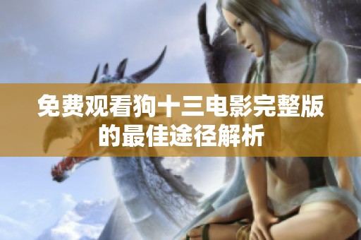 免费观看狗十三电影完整版的最佳途径解析