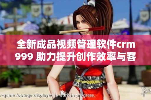 全新成品视频管理软件crm999 助力提升创作效率与客户服务