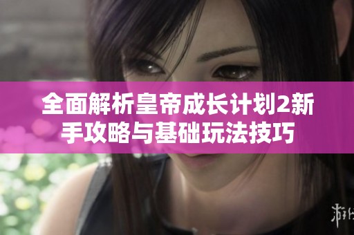 全面解析皇帝成长计划2新手攻略与基础玩法技巧