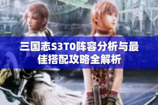 三国志S3T0阵容分析与最佳搭配攻略全解析