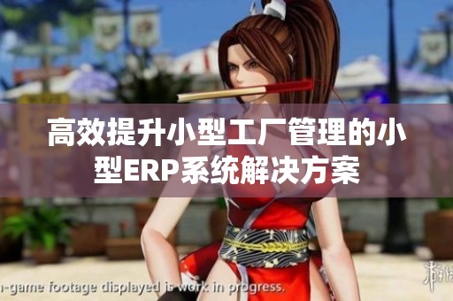 高效提升小型工厂管理的小型ERP系统解决方案