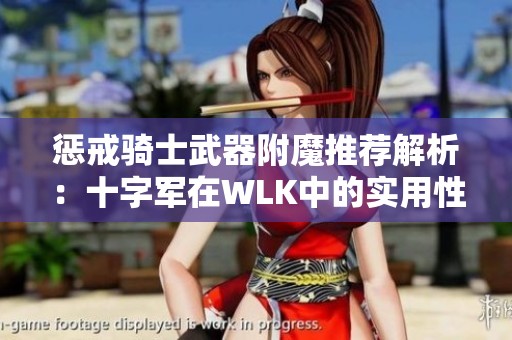 惩戒骑士武器附魔推荐解析：十字军在WLK中的实用性分析