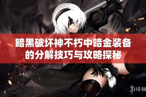 暗黑破坏神不朽中暗金装备的分解技巧与攻略探秘