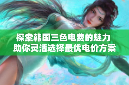 探索韩国三色电费的魅力 助你灵活选择最优电价方案