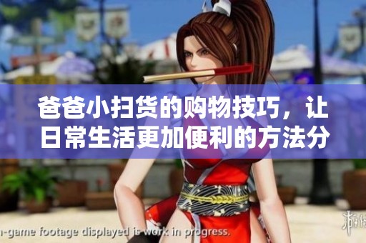爸爸小扫货的购物技巧，让日常生活更加便利的方法分享
