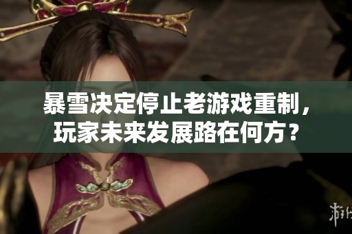 暴雪决定停止老游戏重制，玩家未来发展路在何方？