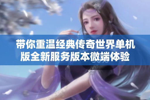 带你重温经典传奇世界单机版全新服务版本微端体验