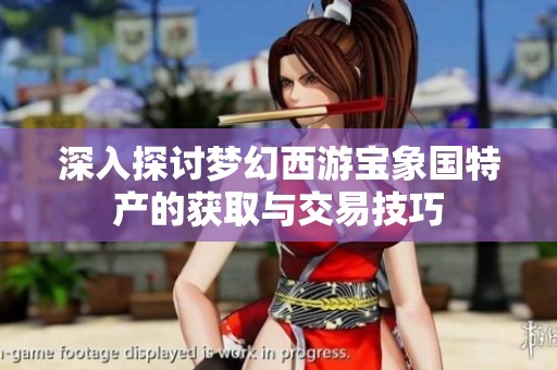 深入探讨梦幻西游宝象国特产的获取与交易技巧