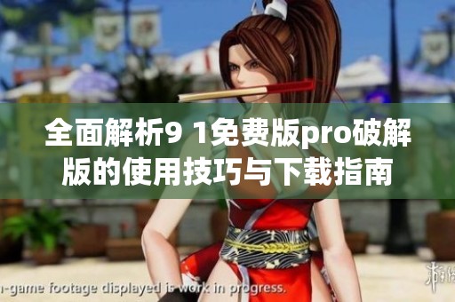 全面解析9 1免费版pro破解版的使用技巧与下载指南