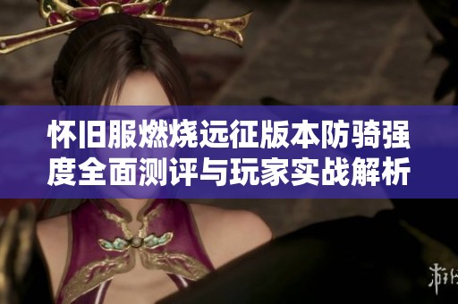 怀旧服燃烧远征版本防骑强度全面测评与玩家实战解析