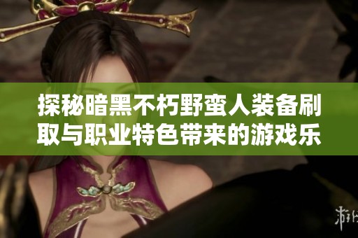 探秘暗黑不朽野蛮人装备刷取与职业特色带来的游戏乐趣