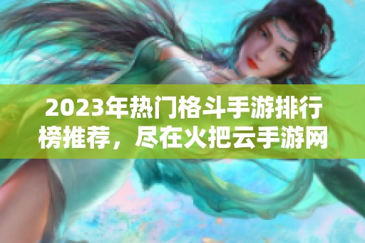 2023年热门格斗手游排行榜推荐，尽在火把云手游网让你畅玩不停