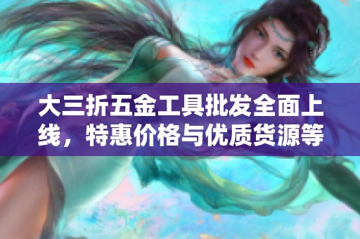 大三折五金工具批发全面上线，特惠价格与优质货源等你来选
