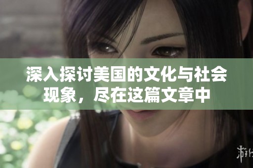 深入探讨美国的文化与社会现象，尽在这篇文章中