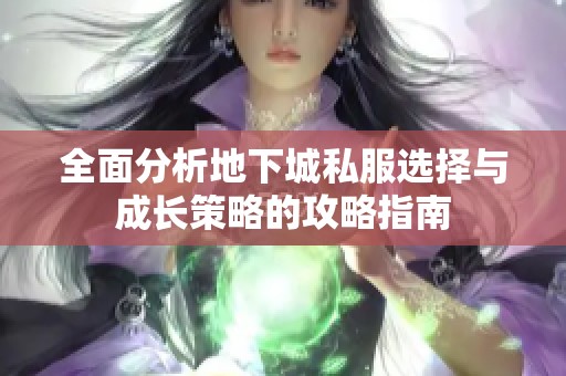 全面分析地下城私服选择与成长策略的攻略指南
